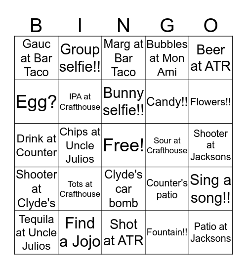 BUNNY BINGO!!! Bingo Card