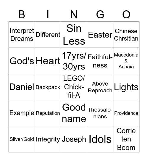 Bingo Review Bingo Card