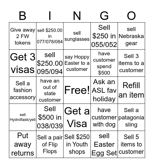 Scheels Easter Bingo #hoppy #easter Bingo Card