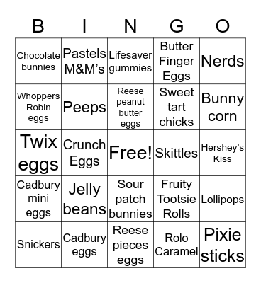 Easter Bingo Card