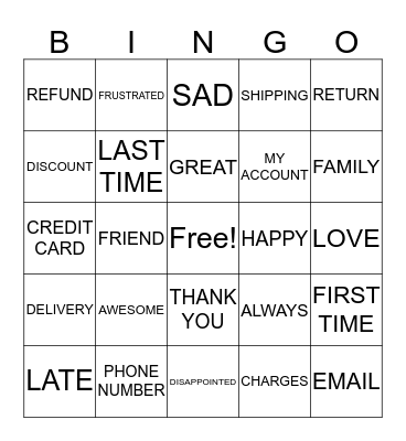 Wayfair Bingo Card