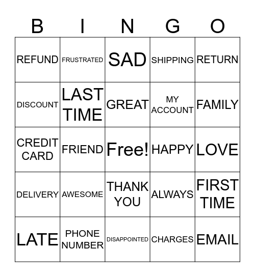 Wayfair Bingo Card