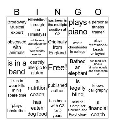 Teachers Bingo Card