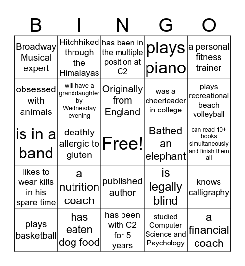 Teachers Bingo Card