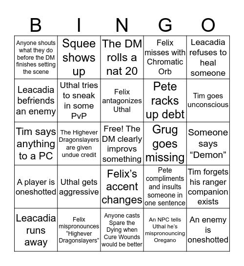 Bingo Maker Bingo Card