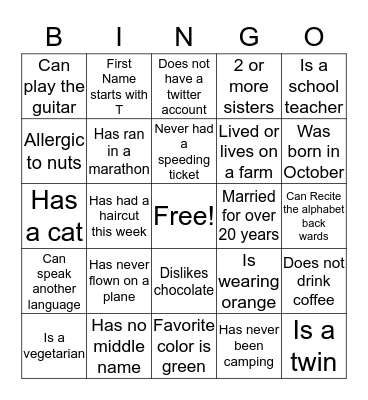 Ladies Tea Bingo Card