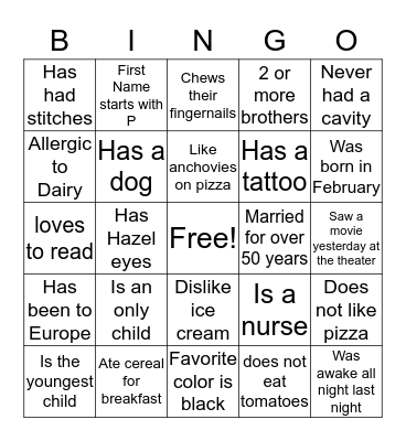 Ladies Tea Bingo Card