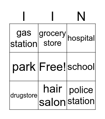 Neighborhood Bingo Card