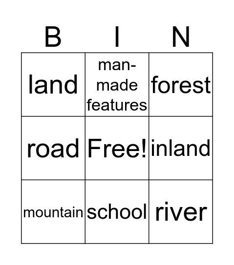 Landscapes (1) Bingo Card