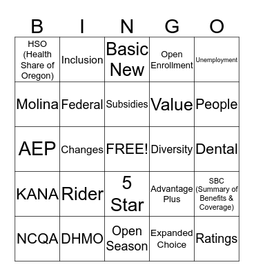 Bingo Card