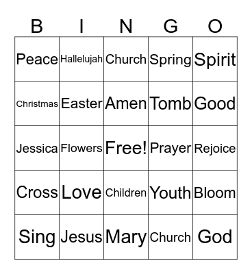 Cross off when you hear the word!  Bingo Card