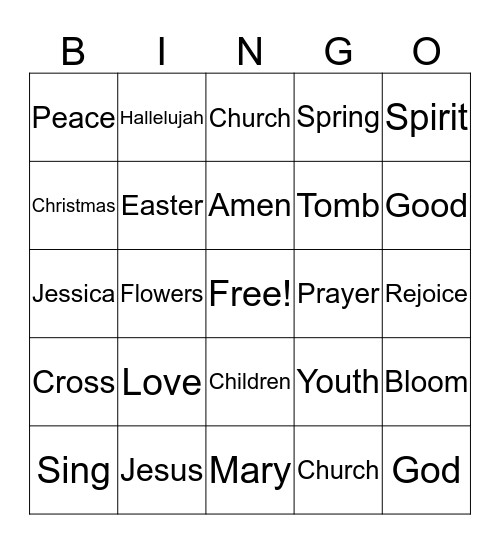 Cross off when you hear the word!  Bingo Card