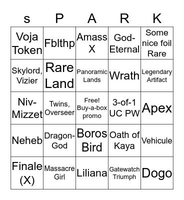 WAR OF THE  Bingo Card