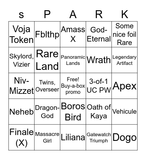 WAR OF THE  Bingo Card
