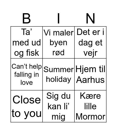 Mette 60 års banko Bingo Card