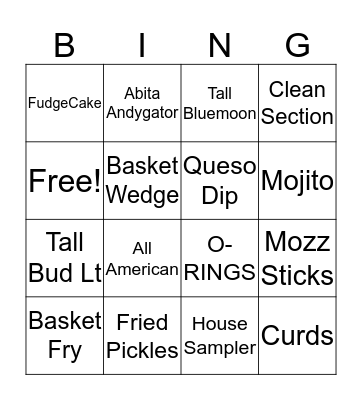 Buffalo Bingo Card