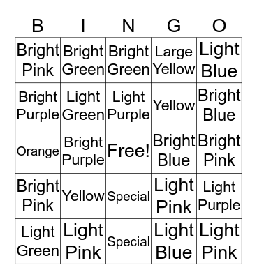 Easter Egg Bingo Card