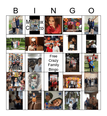 Family Bingo Card