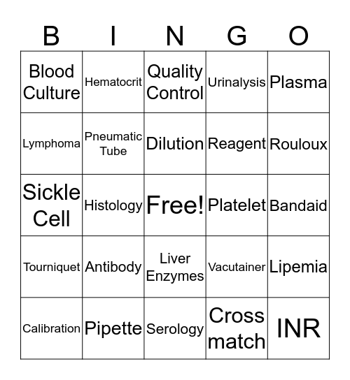 Laboratory Bingo Card