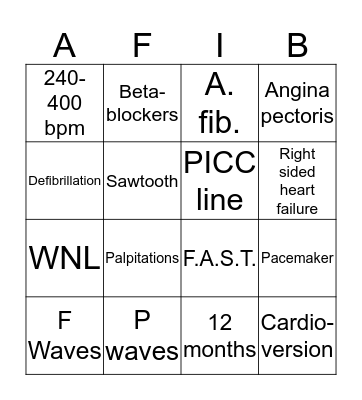 Cardi-Party Bingo Card