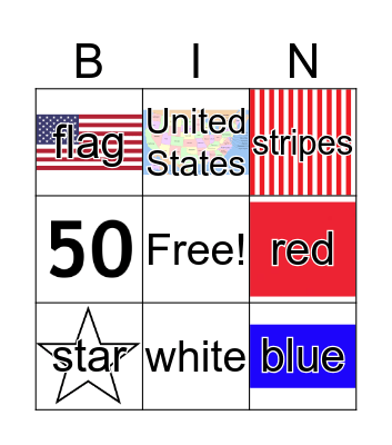 United States flag Bingo Card