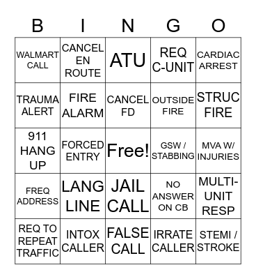 DISPATCH BINGO Card