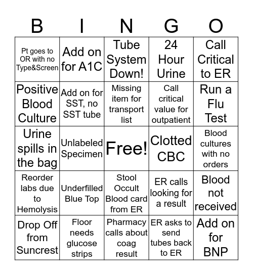 LAB WEEK 2019 Bingo Card