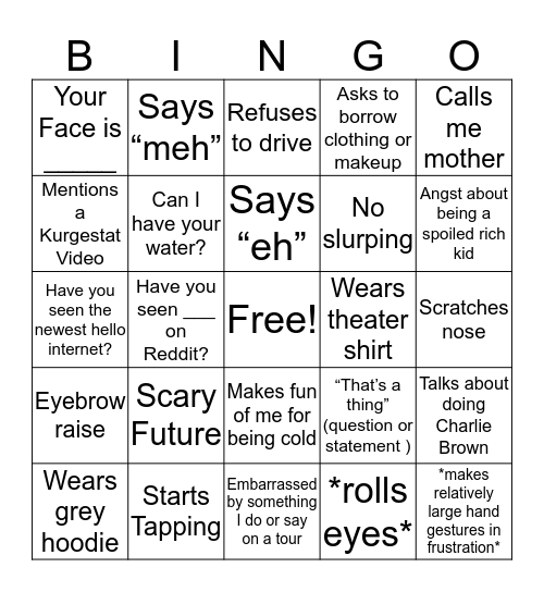 Dagny  Bingo Card