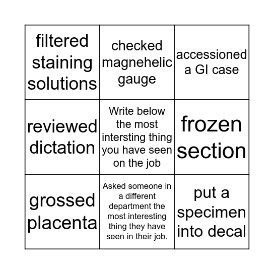 Lab Bingo AP Bingo Card