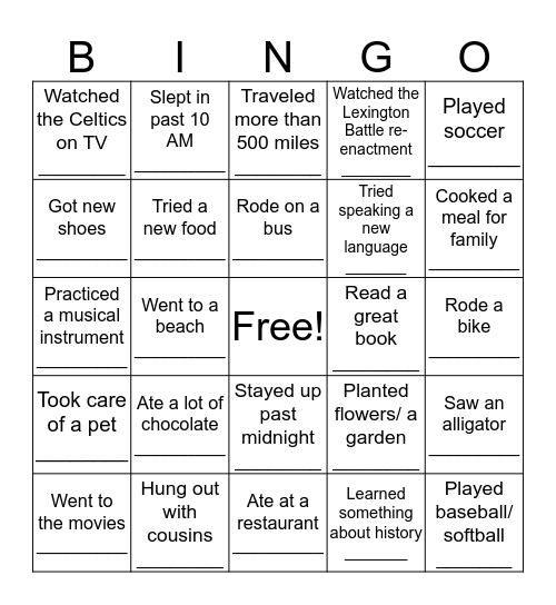 Classmate Bingo - Use a classmate 2x at most!  Bingo Card