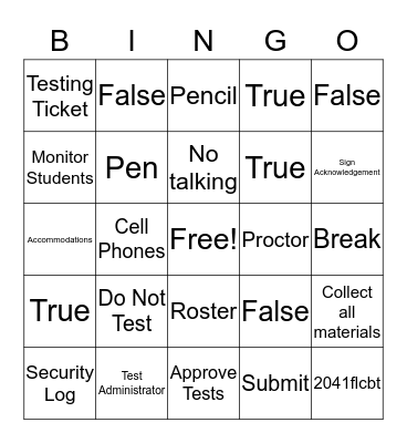 FSA Bingo Card