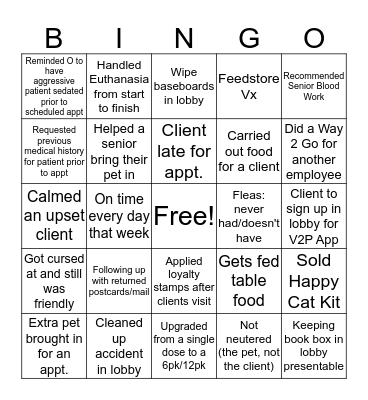 Administrative Week Bingo Card