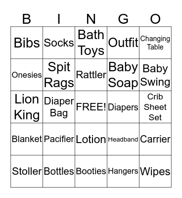 Valerie's  Gifts Bingo Card