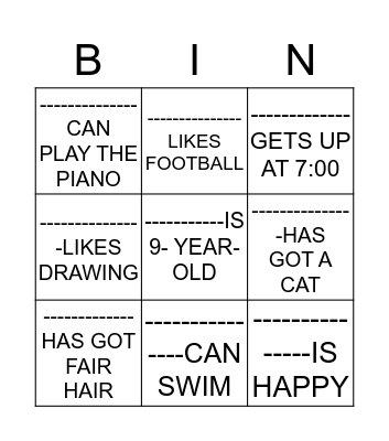 NAME BINGO Card