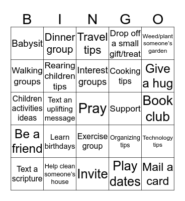 Ministering Ideas!!! Bingo Card