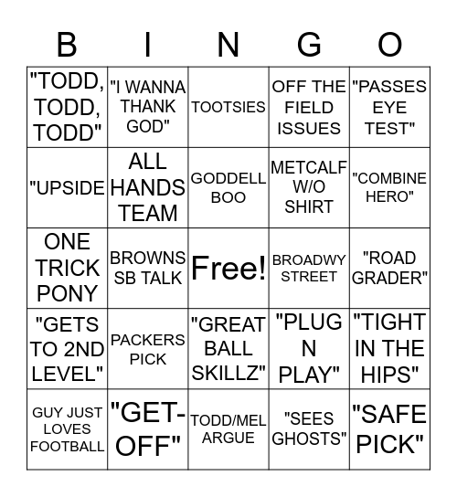 Midrange Draft Bingo 2019 Bingo Card