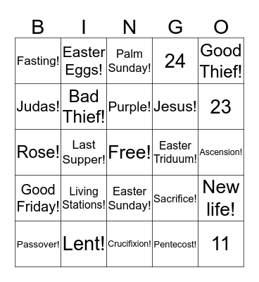 Jackson's Bingo Card! Bingo Card