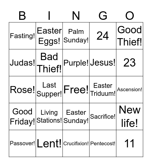 Jackson's Bingo Card! Bingo Card