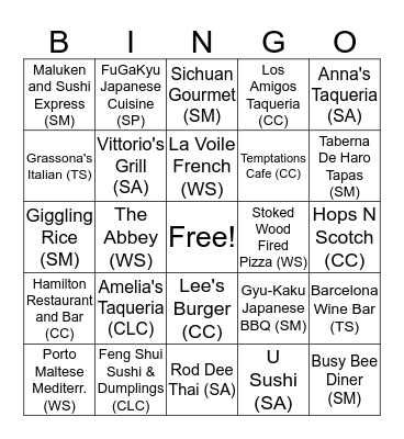 Beacon Bingo Card