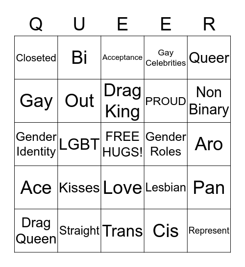Gay Bingo Card
