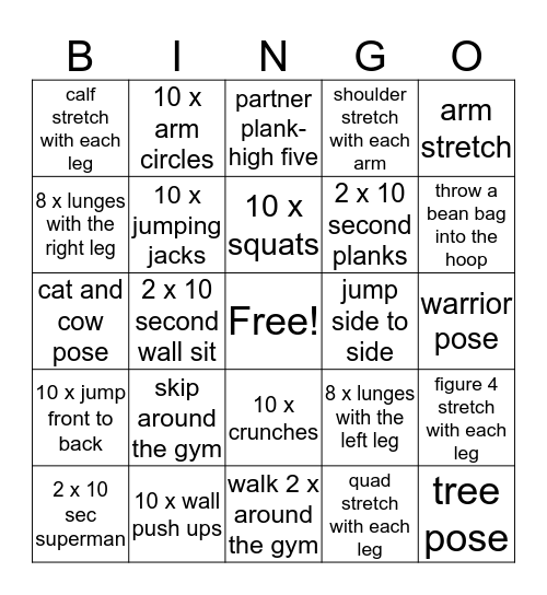 adaptive bingo Card