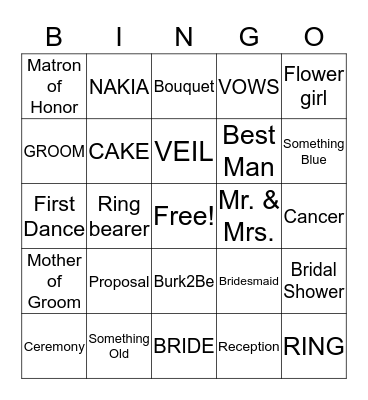 Burke2Be Bingo Card