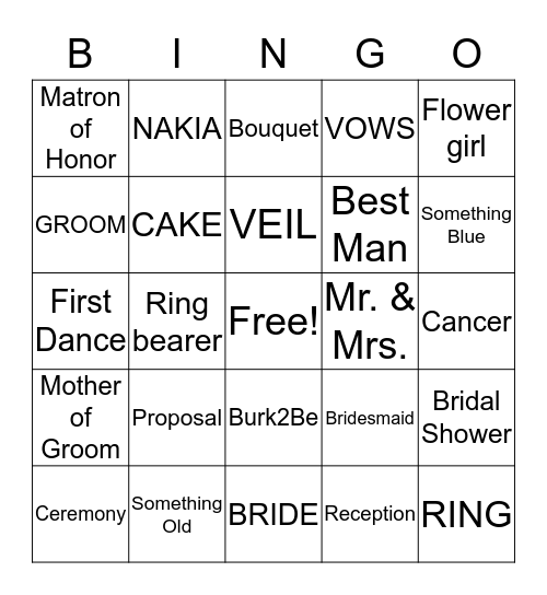 Burke2Be Bingo Card