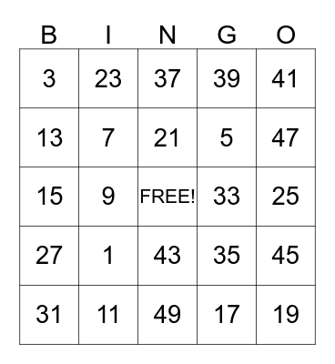Birthday Bingo Card