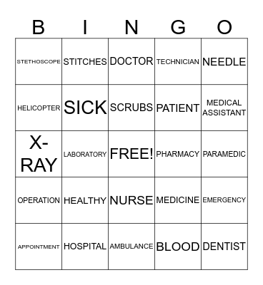 MEDICAL CONNECT-5 Bingo Card