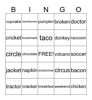 Medial "K" Bingo Card