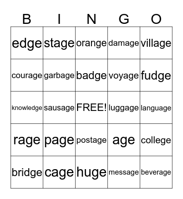 J Bingo (final) Bingo Card