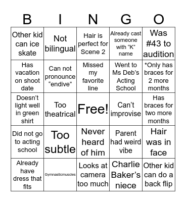 Why I didn’t book it BINGO Card