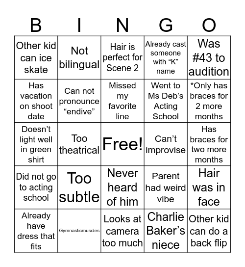 Why I didn’t book it BINGO Card