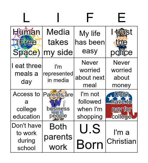 Bingo of Life Bingo Card